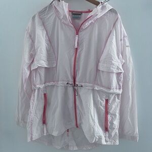 Columbia  win breaker white and pink xl